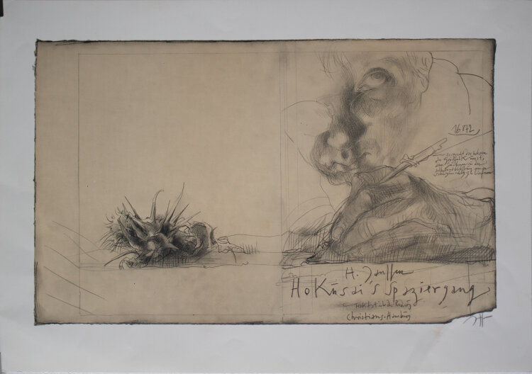 Horst Janssen - Hokusai’s Spaziergang - 1972 - Offsetdruck