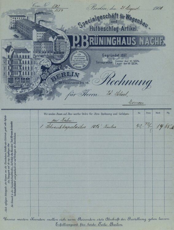 Firma M. Winzrieth (Kaufhaus) - Rechnung - 21.08.1900