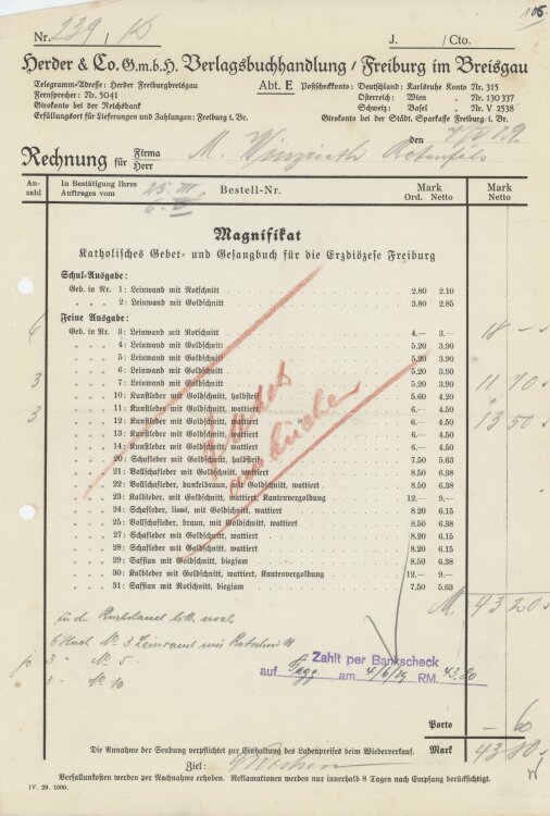 Firma M. Winzrieth (Kaufhaus) - Rechnung - 07.03.1929
