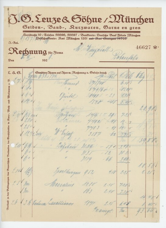 Firma M. Winzrieth (Kaufhaus) - Rechnung - 03.03.1928