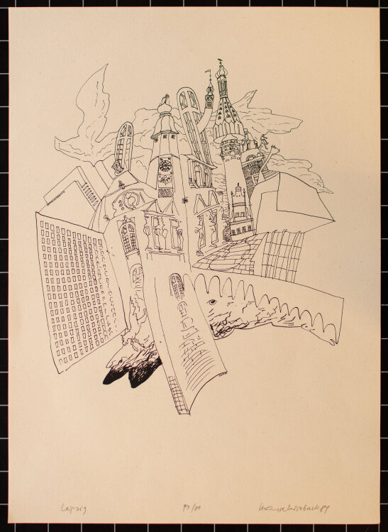 Wolfgang Krause Zwieback - Leipzig - 1984 - Offsetlithografie auf cremefarbenem geripptem Papier