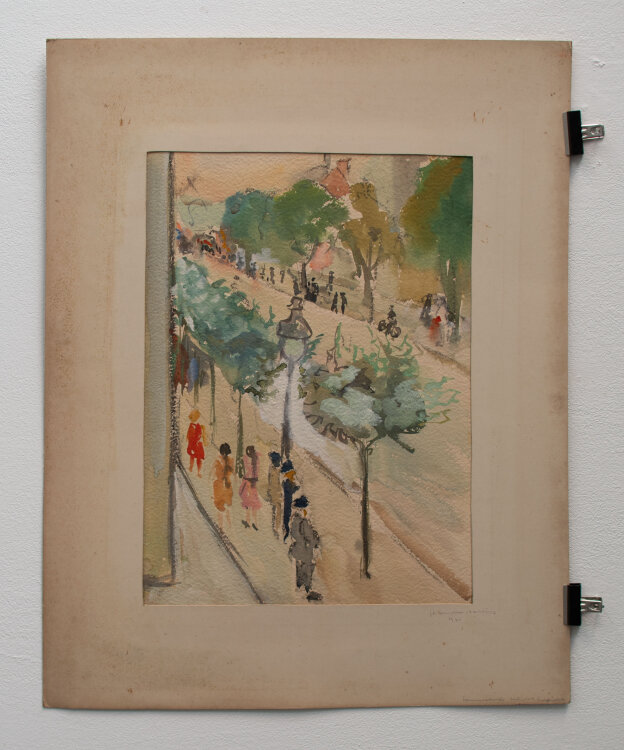 Gerhard Schulte-Dahling - Straßenszene in Schönebeck - 1931 - Aquarell