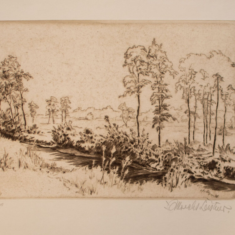 Albrecht Leistner - Landschaft mit Bach - 1927 - Radierung
