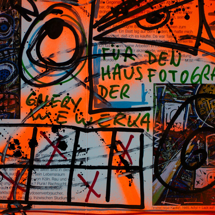 Marcus Krips - Ausstellungsflyer mit Graffiti und...