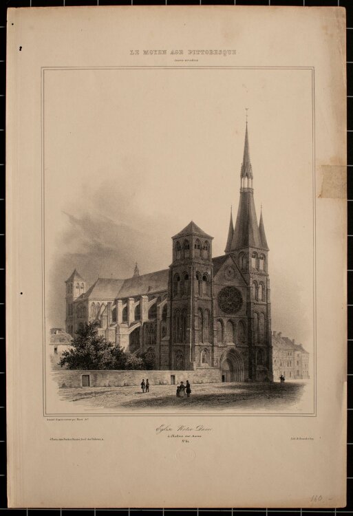 Nicolas M. J.Chapuy - Kirche Notre Dame, Chalons sur Marne - Lithographie - 1838