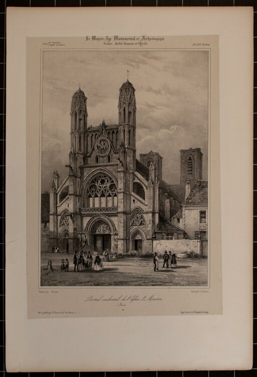 Nicolas M. J. Chapuy - Klosterkirche Saint Martin, Laon - Lithographie - 1840
