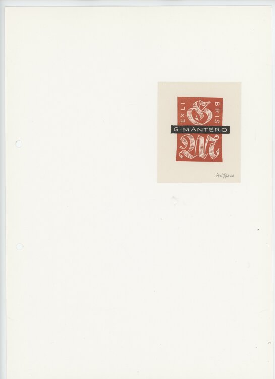 Hermann Huffert - Exlibris - o. J. - Holzschnitt auf Papier