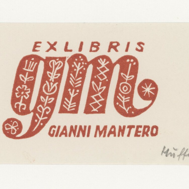 Hermann Huffert - Exlibris - o. J. - Holzschnitt auf...