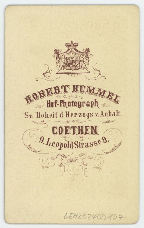 Robert Hummel - Porträt eines Mannes mit Schnurbart. - um 1900 - Albuminabzug