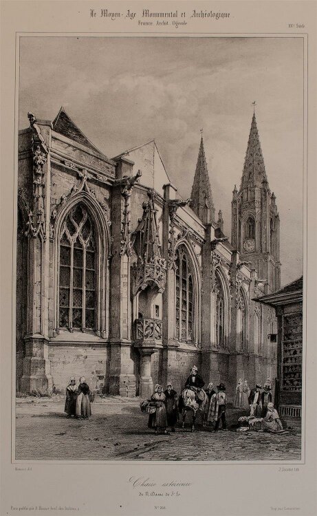 Nicolas M. J. Chapuy - Kirche Notre Dame de Saint-Lô - Lithographie - 1840