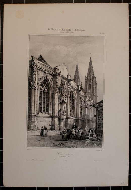 Nicolas M. J. Chapuy - Kirche Notre Dame de Saint-Lô - Lithographie - 1840