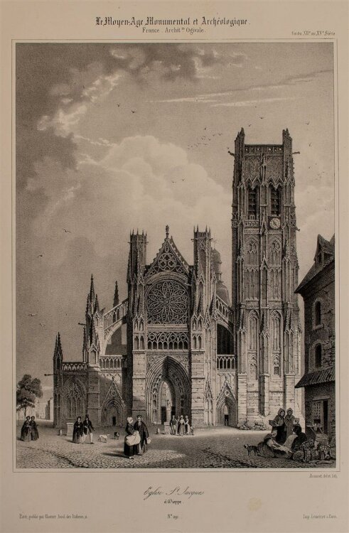 Nicolas M. J. Chapuy - Kirche St. Jaques, Dieppe - Lithographie - 1840