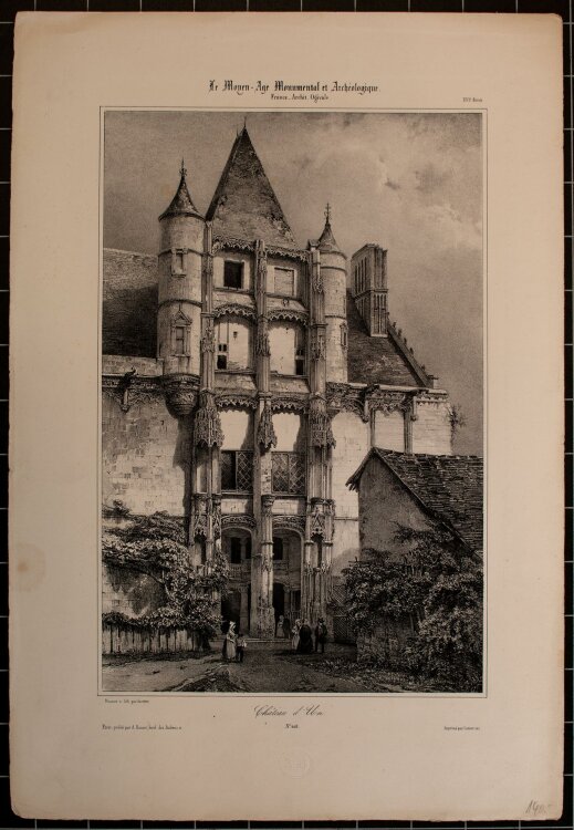 Nicolas M. J. Chapuy - Chateau dUon - Lithographie - 1840