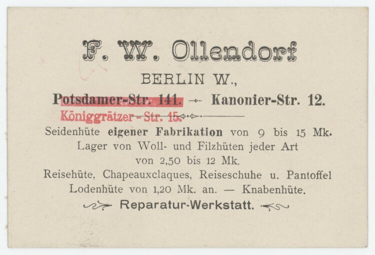 F. W. Ollendorfan Otto von und zu Aufsess- Rechnung - 24.09.1894