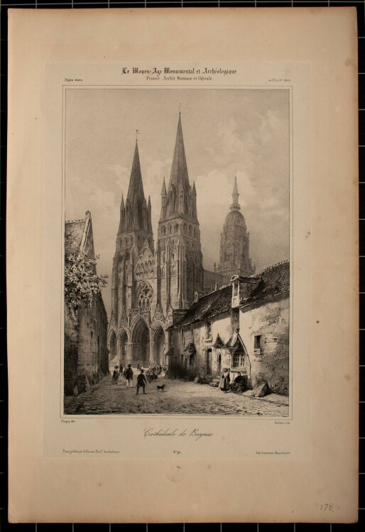Nicolas M. J. Chapuy - Kathedrale, Bayeux - Lithographie...