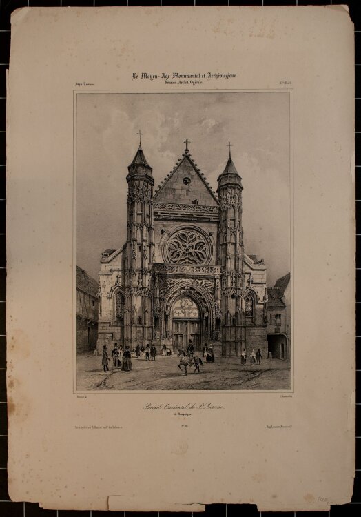 Nicolas M. J. Chapuy - Kirche St. Antoine in Compiègne - Lithographie - 1840