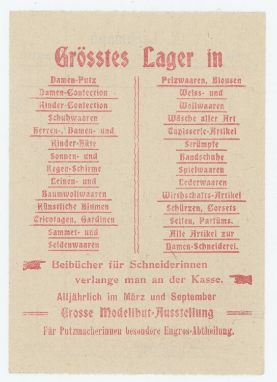 Otto von und zu Aufsessan N. Lachmann vormals R. Schmoller & Co.- Rechnung - um 1900