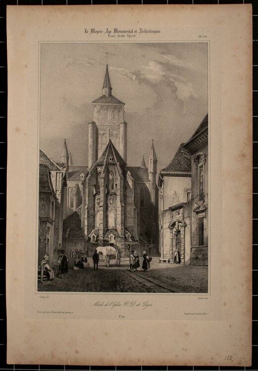 Nicolas M. J. Chapuy - Kirche Notre Dame, Dijon - Lithographie - 1840