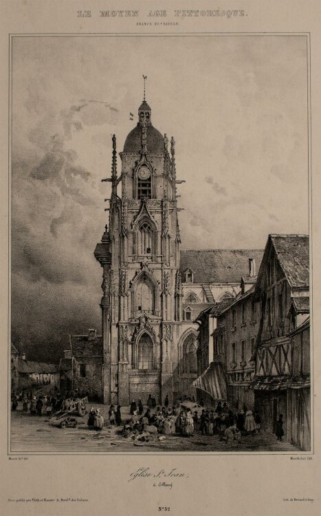 Nicolas M. J. Chapuy - Kirche Saint-Jean, Bœuf - Lithographie - 1840