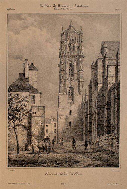Nicolas M. N Chapuy - Kathedrale in Rodez - Lithographie - 1840