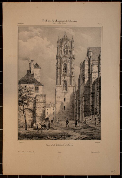 Nicolas M. N Chapuy - Kathedrale in Rodez - Lithographie - 1840