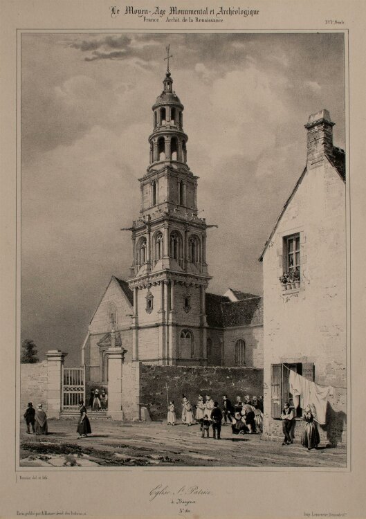Nicolas M. J. Chapuy - Kirche St. Patrice, Bayeux - Lithographie - 1840