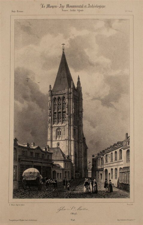 Nicolas M. J. Chapuy - Kirche St. Martin, lAigle - Lithographie - 1840