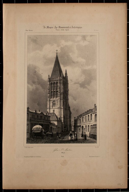 Nicolas M. J. Chapuy - Kirche St. Martin, lAigle - Lithographie - 1840
