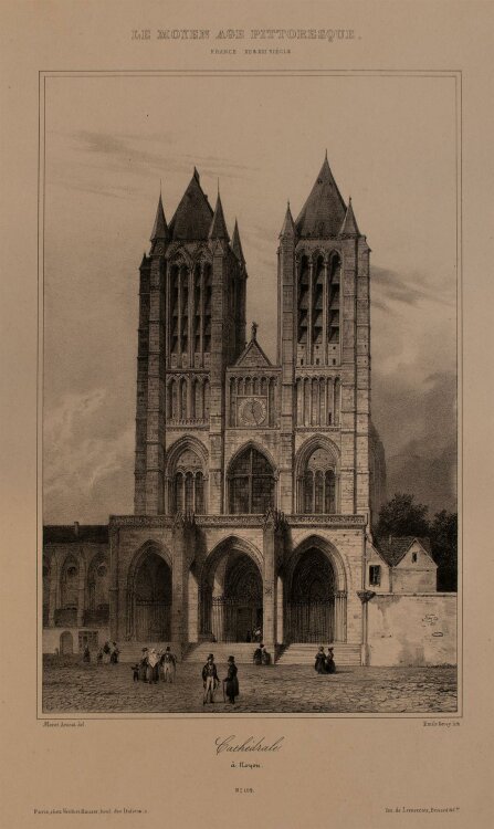 Nicolas M. N. Chapuy - Kathedrale in Rouon - Lithographie - um 1900