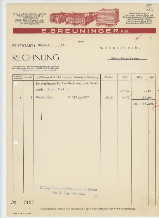 Firma M. Winzrieth (Kaufhaus)an E. Breuninger AG-...