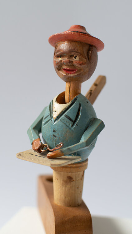 unbekannt - Mann mit Brille (Zierkorken) - o.J. - Holzfigur auf Korken