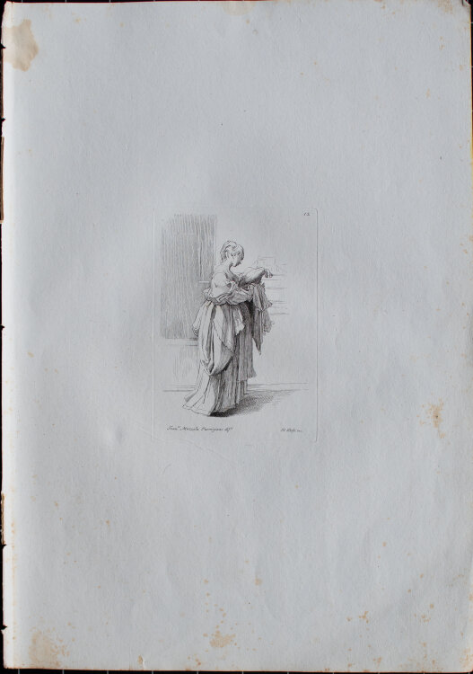 Benigno Bossi - Weibliches Bildnis - o.J. - Radierung auf Büttenpapier