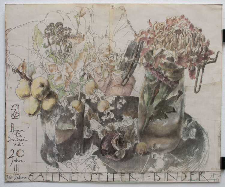 Horst Janssen - Stillleben. Galerie Seiffert-Binder - 1980 - Offsetdruck