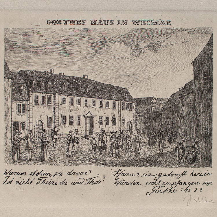 unbekannt - Goethes Haus in Weimar - o.J. - Radierung