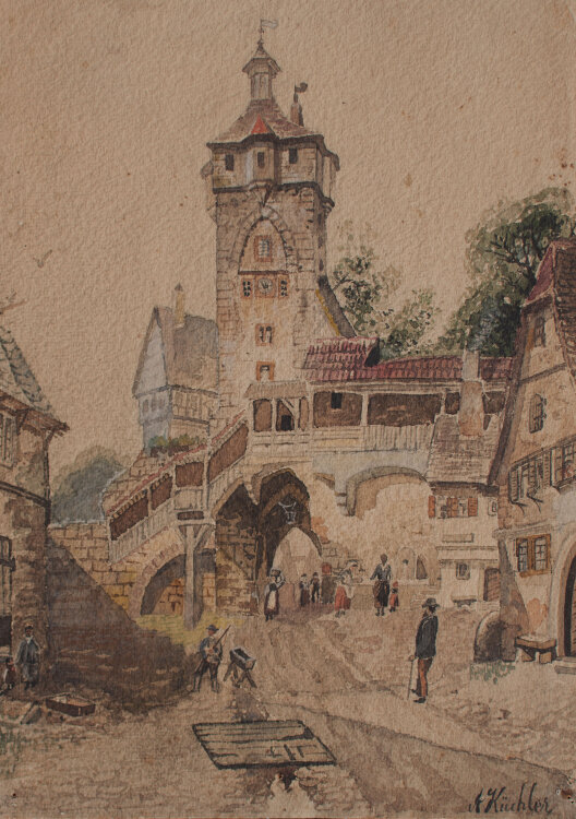 Albert Küchler - Stadtansicht - o.J. - Aquarell