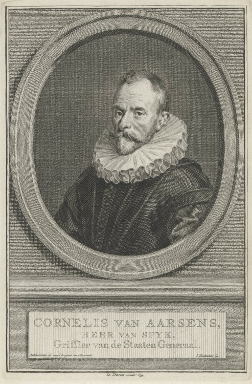Jacobus Houbraken - Porträt Cornelis van Aarsens - o.J. - Kupferstich