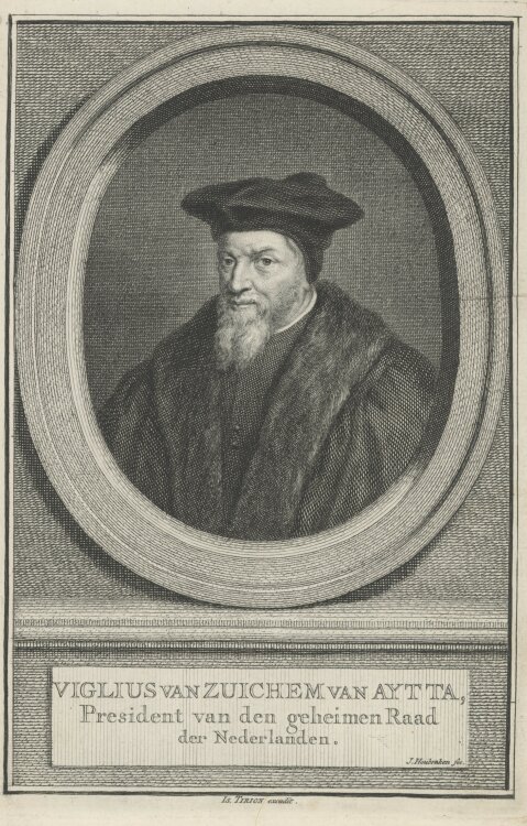 Jacobus Houbraken - Porträt Viglius Zuichemus - o.J. - Kupferstich