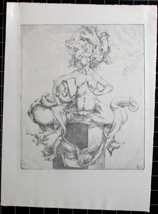 Gisela Breitling - Luxuria/ Weibliche Allegorie - 1965 - Kupferstich auf Büttenpapier