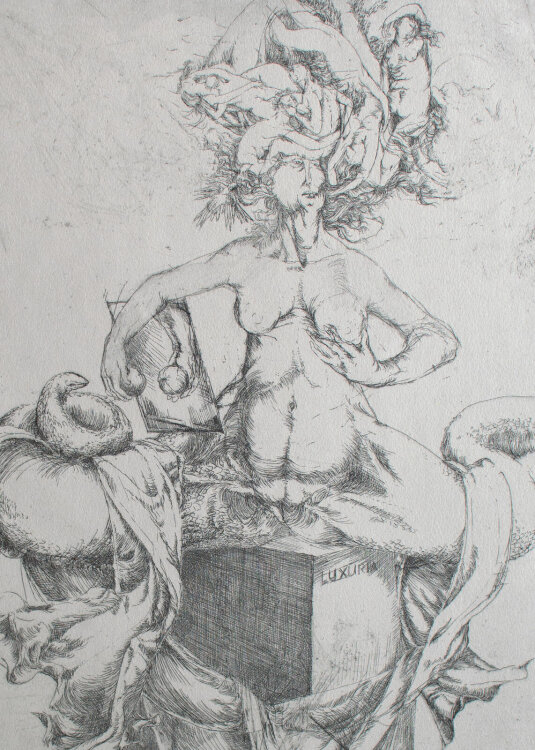 Gisela Breitling - Luxuria/ Weibliche Allegorie - 1965 - Kupferstich auf Büttenpapier