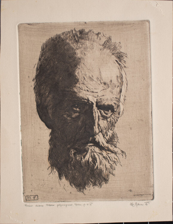 Max von Scherer - Bildnis eines bärtigen Mannes - 1916 - Radierung mit Plattenton