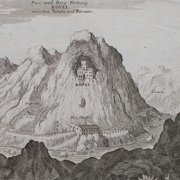 Gabriel Bodenehr - Pass und Berg Vestung Kofel - o.J. - Kupferstich auf Büttenpapier