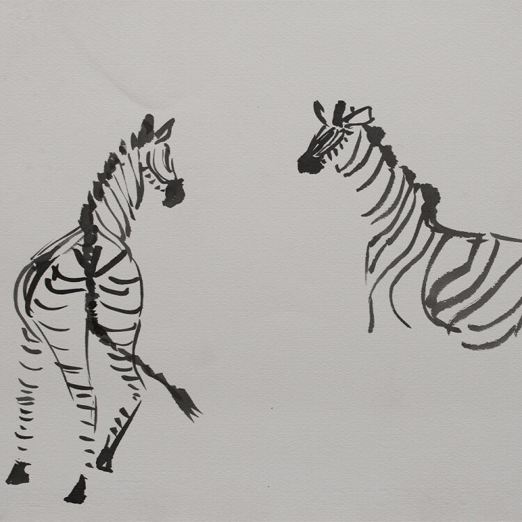 Roswitha von Glehn - Zebra - o.J. - Aquarell auf Fabriano Büttenpapier