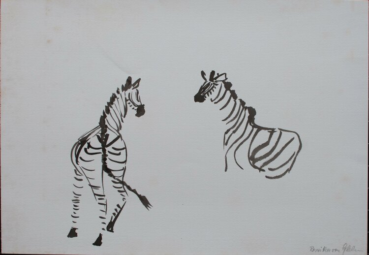 Roswitha von Glehn - Zebra - o.J. - Aquarell auf Fabriano Büttenpapier