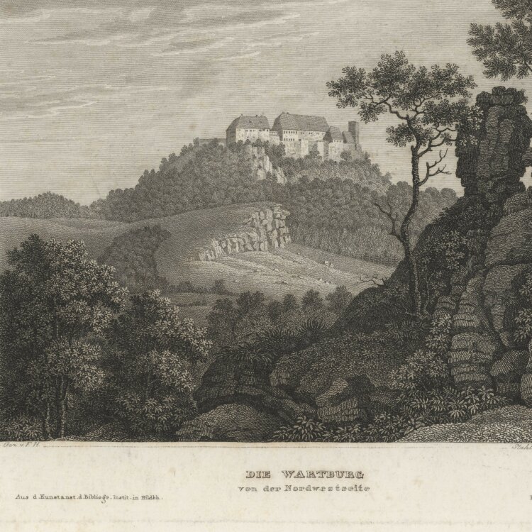Martini, Johann Georg - Die Wartburg von der Nordwestseite - 1836 - Lithografie