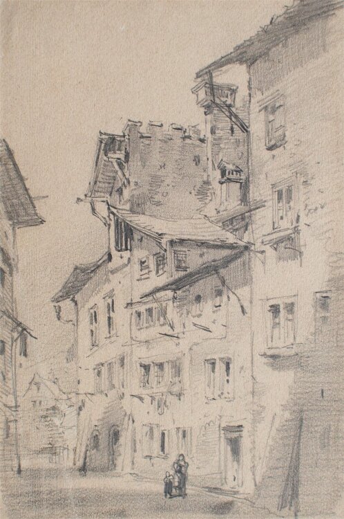 Robert Friedrich Stieler - Stadthäuser - um 1870 - Bleistift