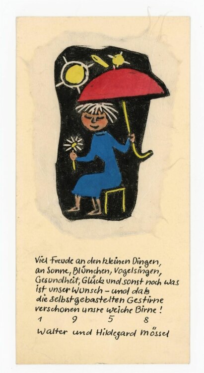 Hildegard Mössel - Neujahrsgrafik - 1957 -...