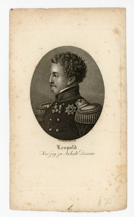 Tobias Falcke - Leopold IV. Friedrich von Anhalt-Dessau - undatiert - Kupferstich