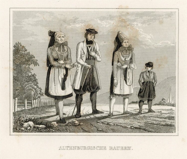 unbekannt - Altenburgische Bauern - 1840 - Stahlstich