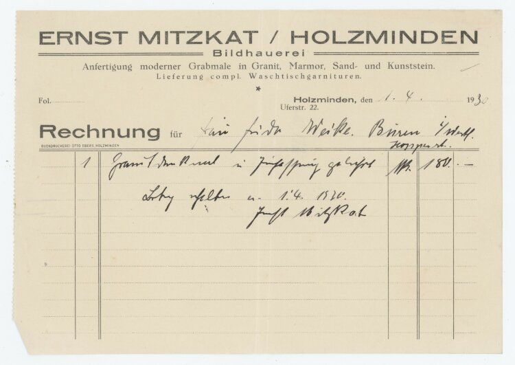 Otto von und zu Aufsessan V. Manheimer- Rechnung - 19.10.1894