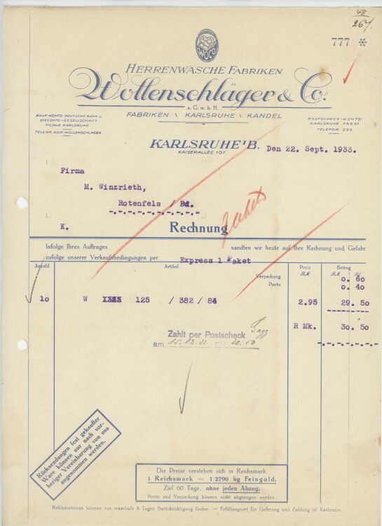 Firma M. Winzrieth (Kaufhaus)an Wollenschläger &...